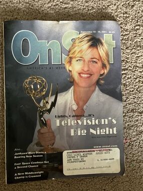 Ellen Degeneres Magazine Cover - Blue, White